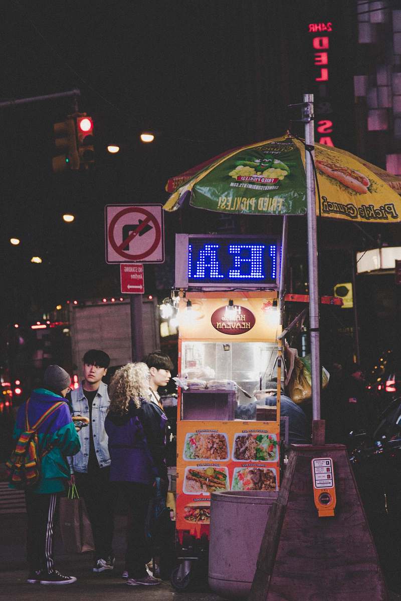 person four people buying food people