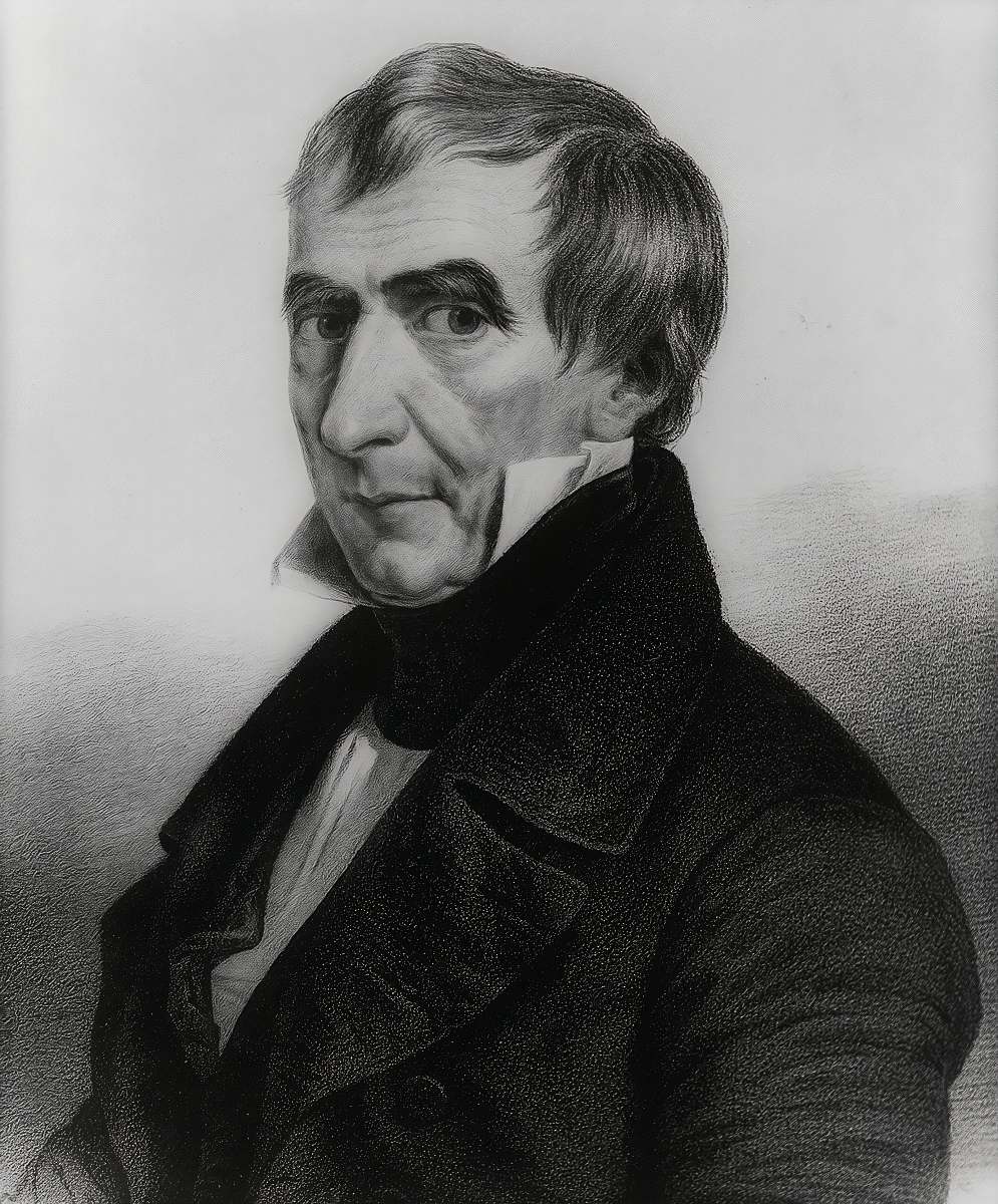 black-and-white President William Henry Harrison face Image - Free ...