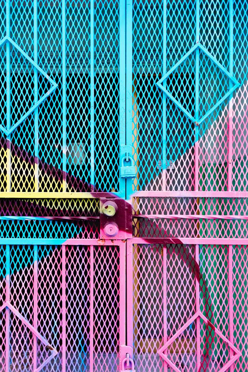 wynwood blue and pink steel gate pink