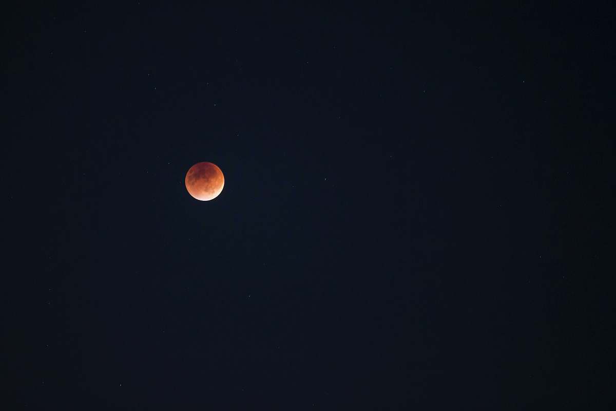 night lunar eclipse outer space