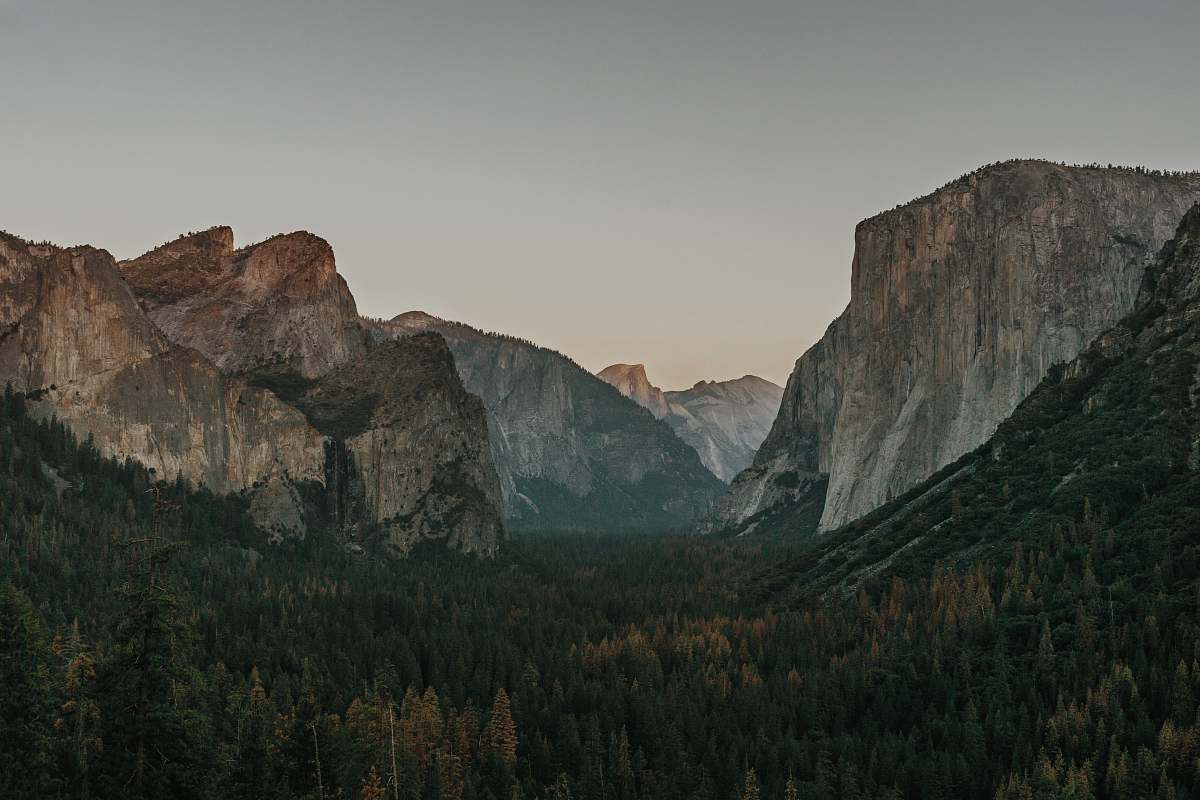 nature brown rock mountain beside forest mountain range