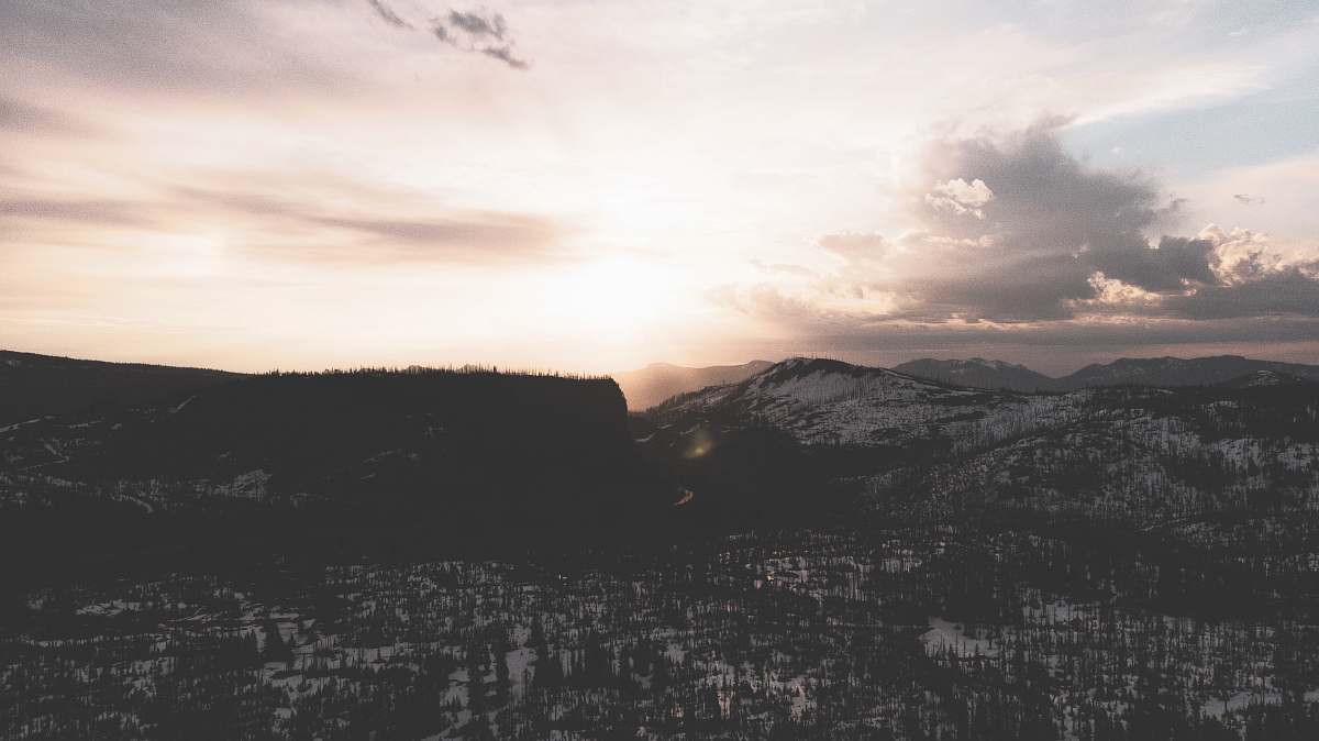 outdoors aerial photo of forest sky