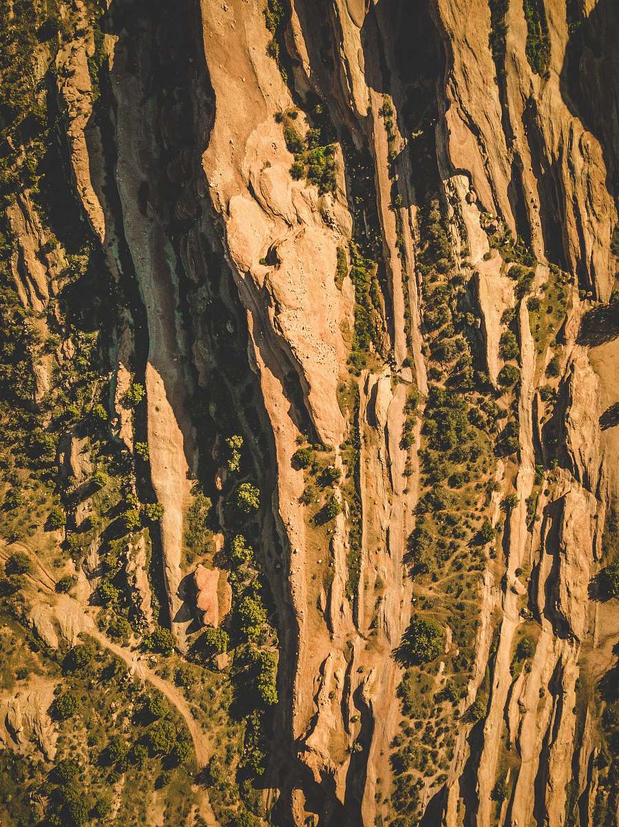 landscape aerial photography of mountain with green trees aerial view