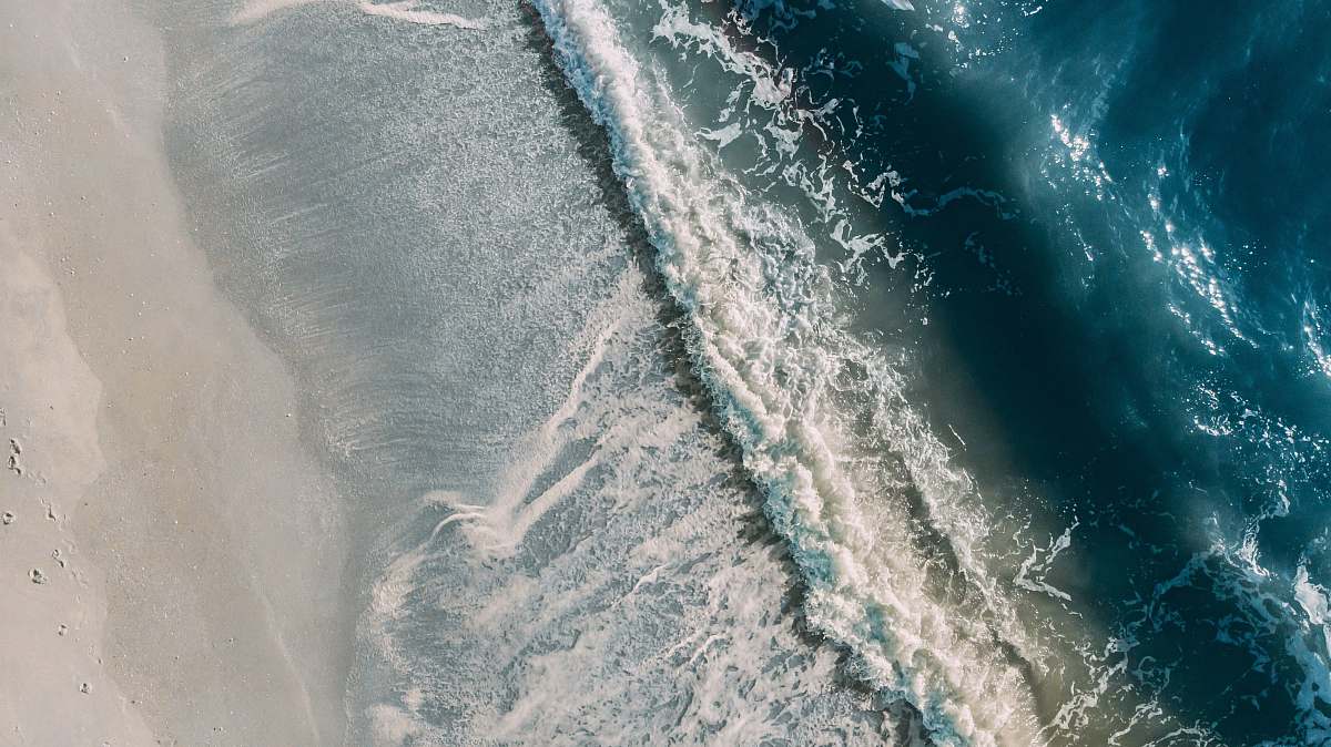 outdoors aerial photography of sea wave water