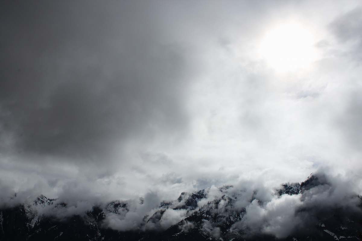 grey cloudy sky over alp mountain cloud