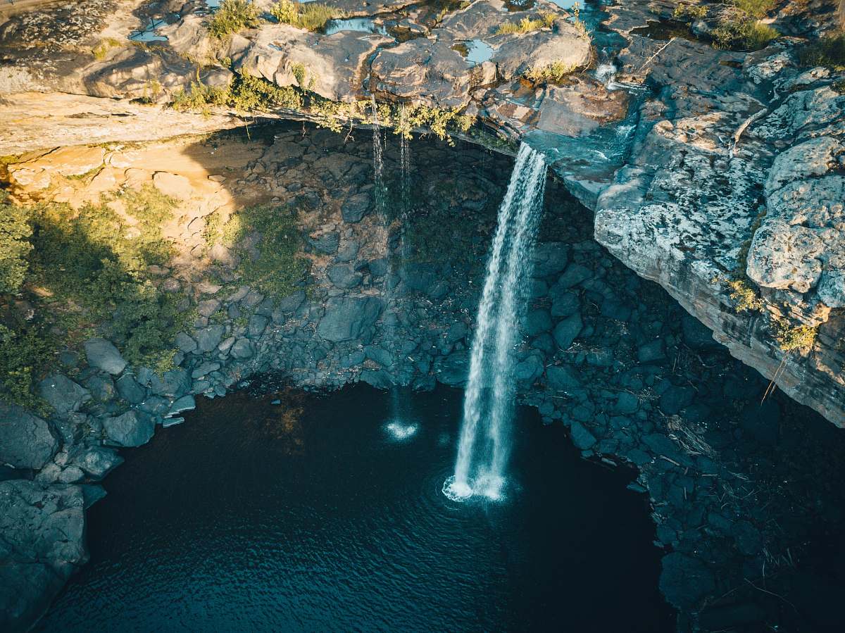 cave plunge waterfall outdoors