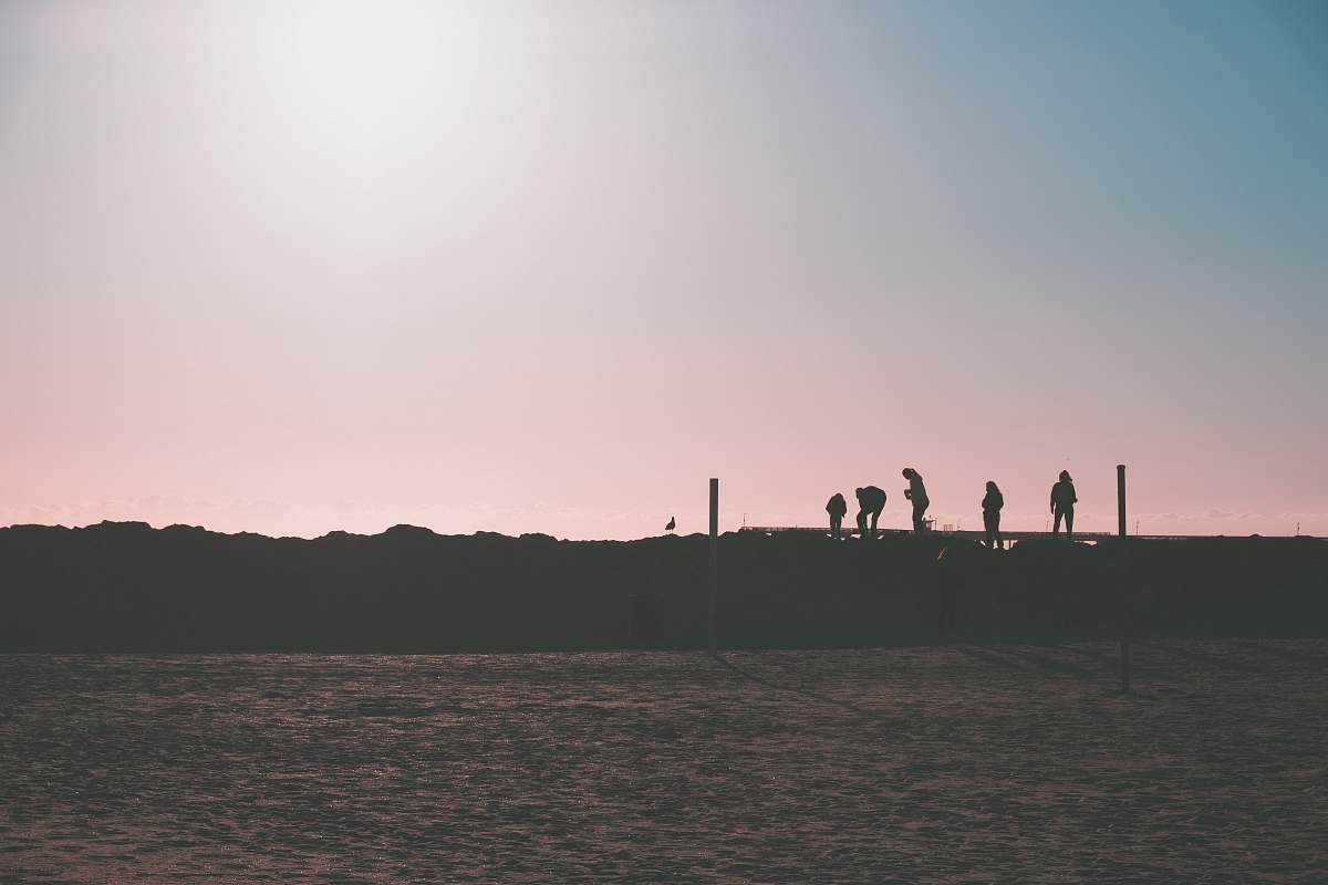 human silhouette of people on desert person