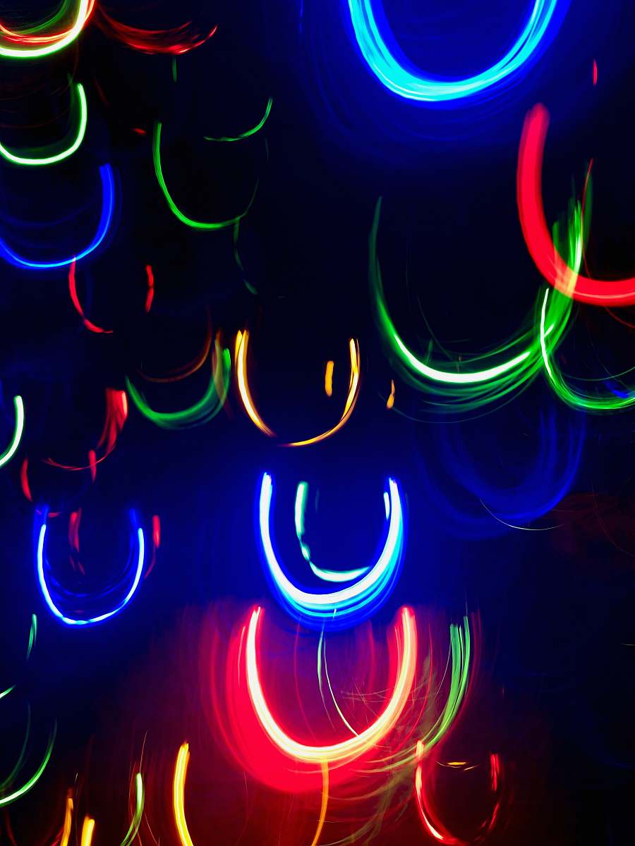 light multicolored LED lights hanging during nighttime 309 n clinton ave