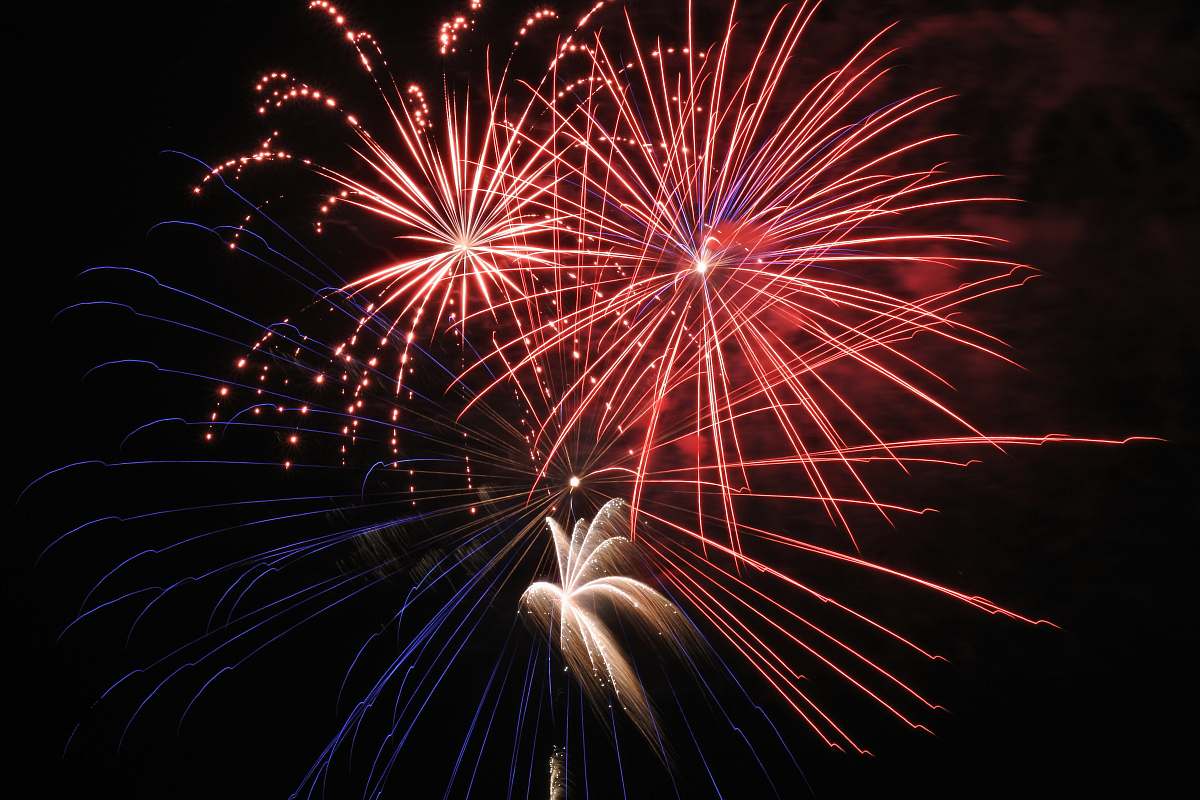 fireworks fireworks in black sky outdoors