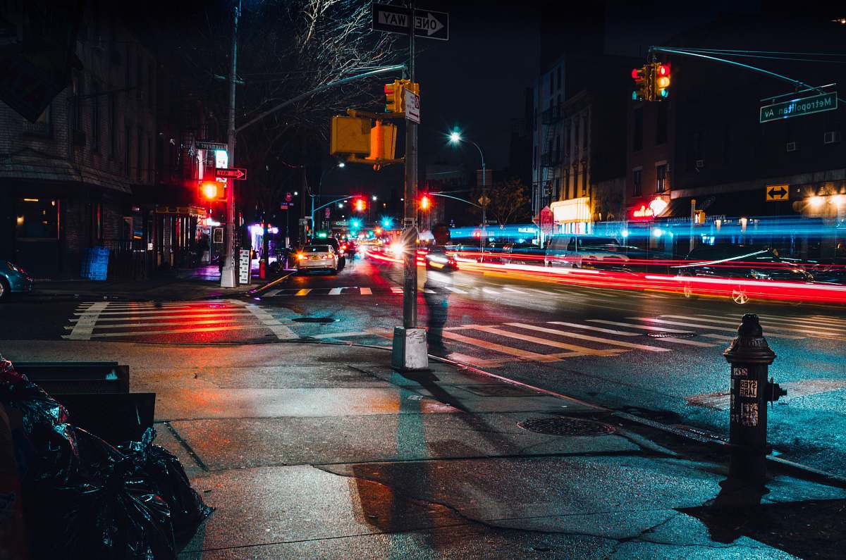 trash time lapse photography of road during night havemeyer street