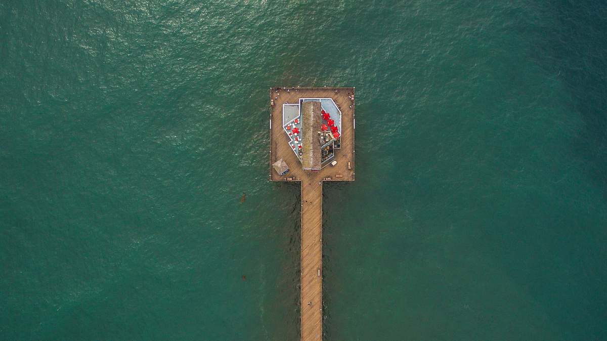 california aerial shot photo of brown dock surrounded with body of water united states