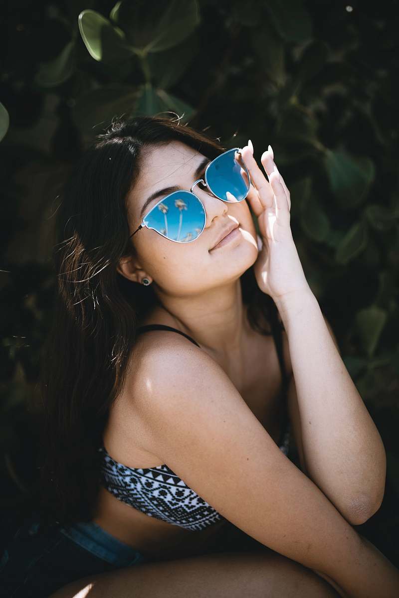 human woman wearing sunglasses person