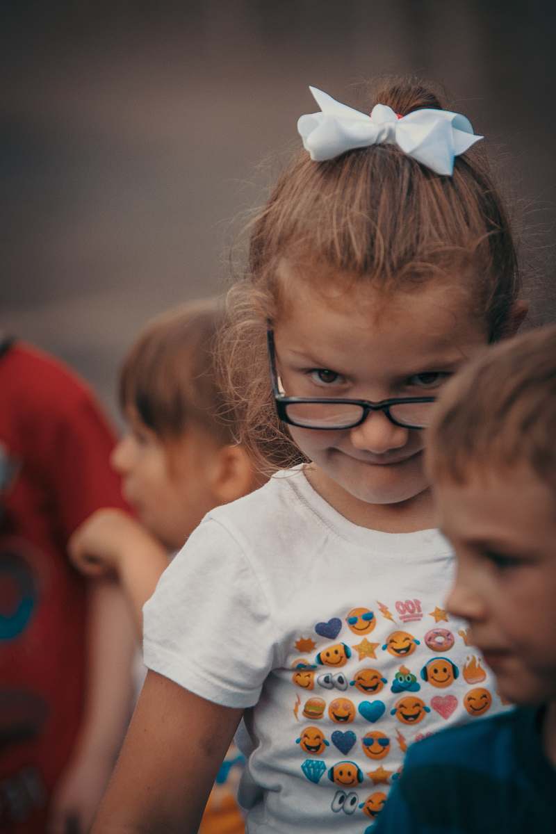 human girl wearing eyeglasses accessories