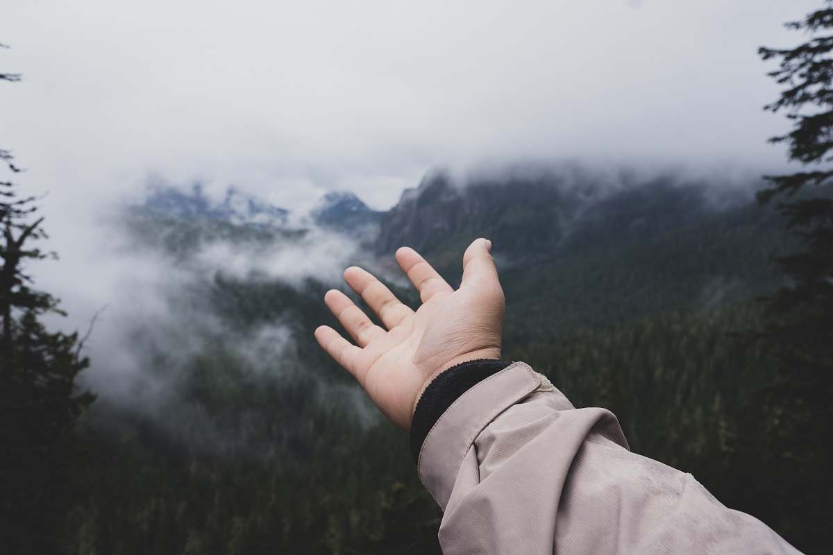 human person raising left hand people