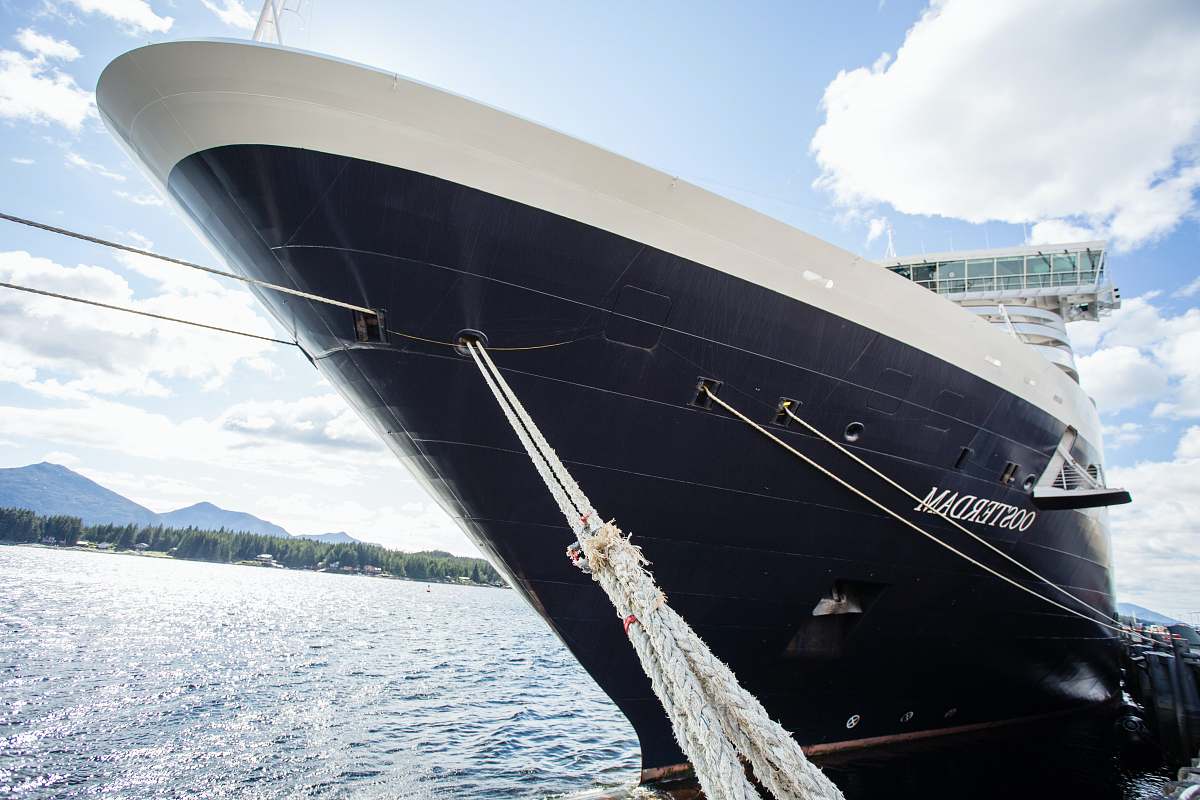 ketchikan white and black cruiser ship on body of water vessel