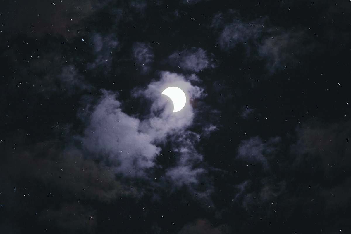 grey full moon hiding on a cloud united states