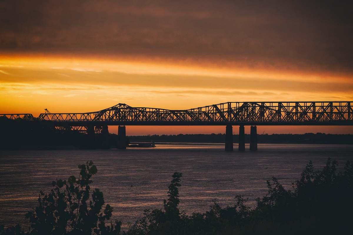 bridge landscape photography of bridge during sunset memphis