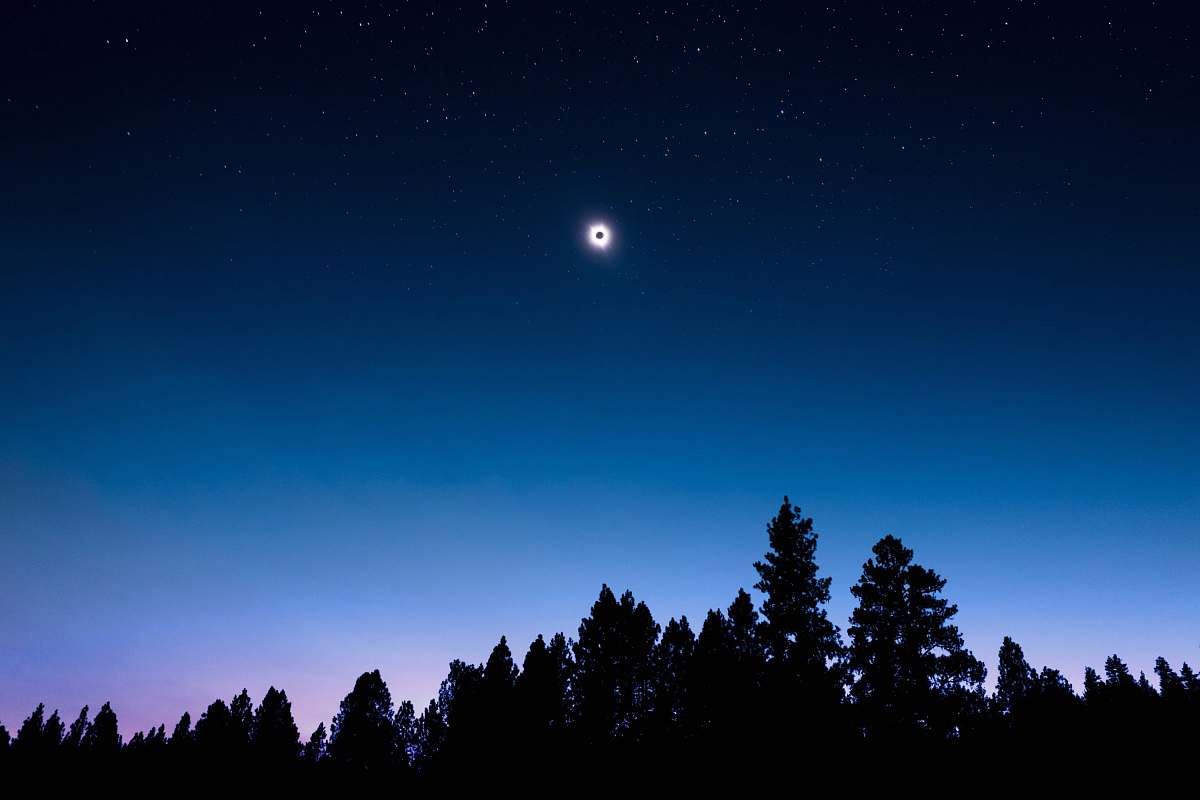 blue lunar eclipse view during night time ochoco national forest