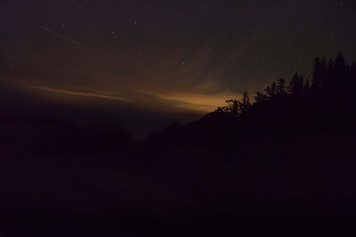 night silhouette of mountain sunset