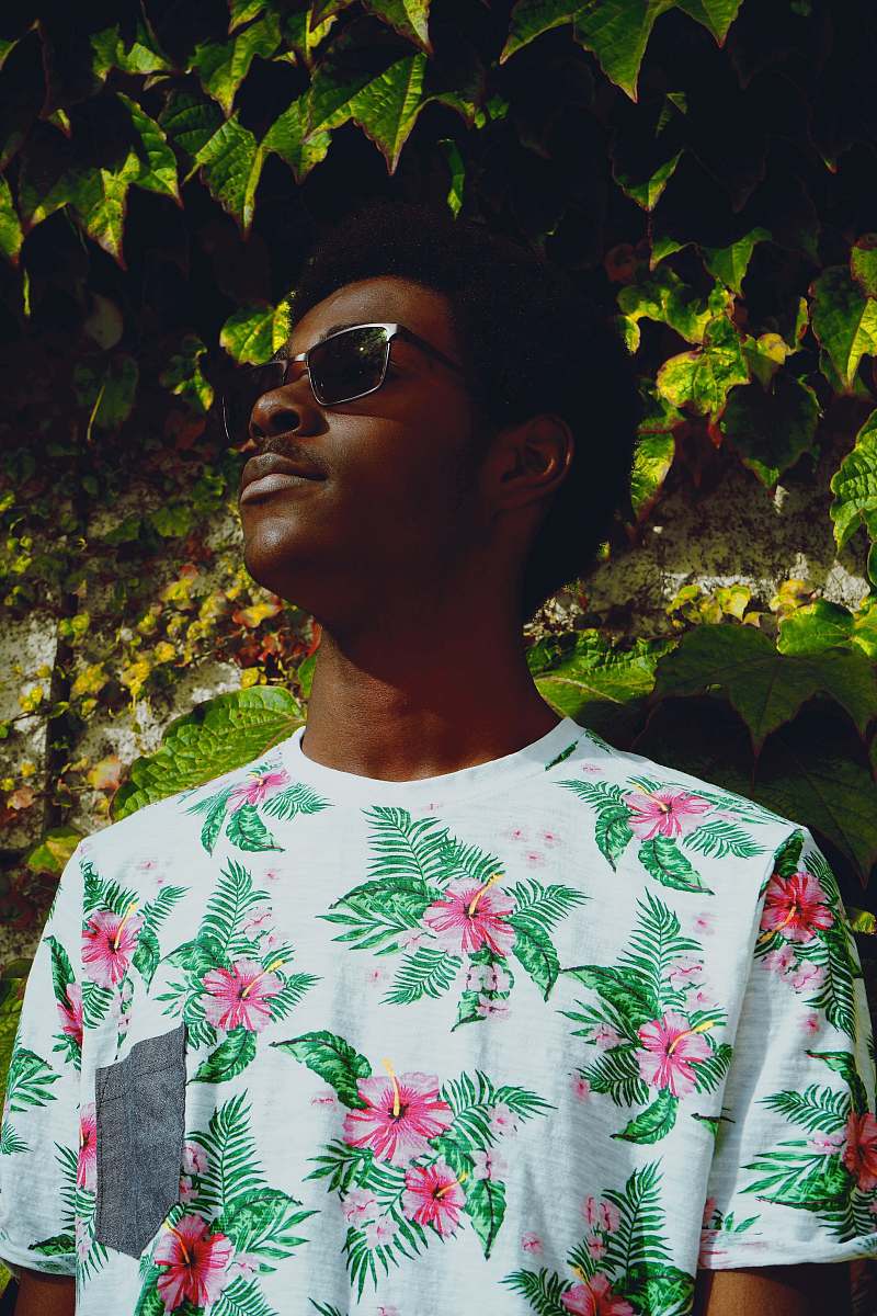 accessories man wearing white floral shirt accessory