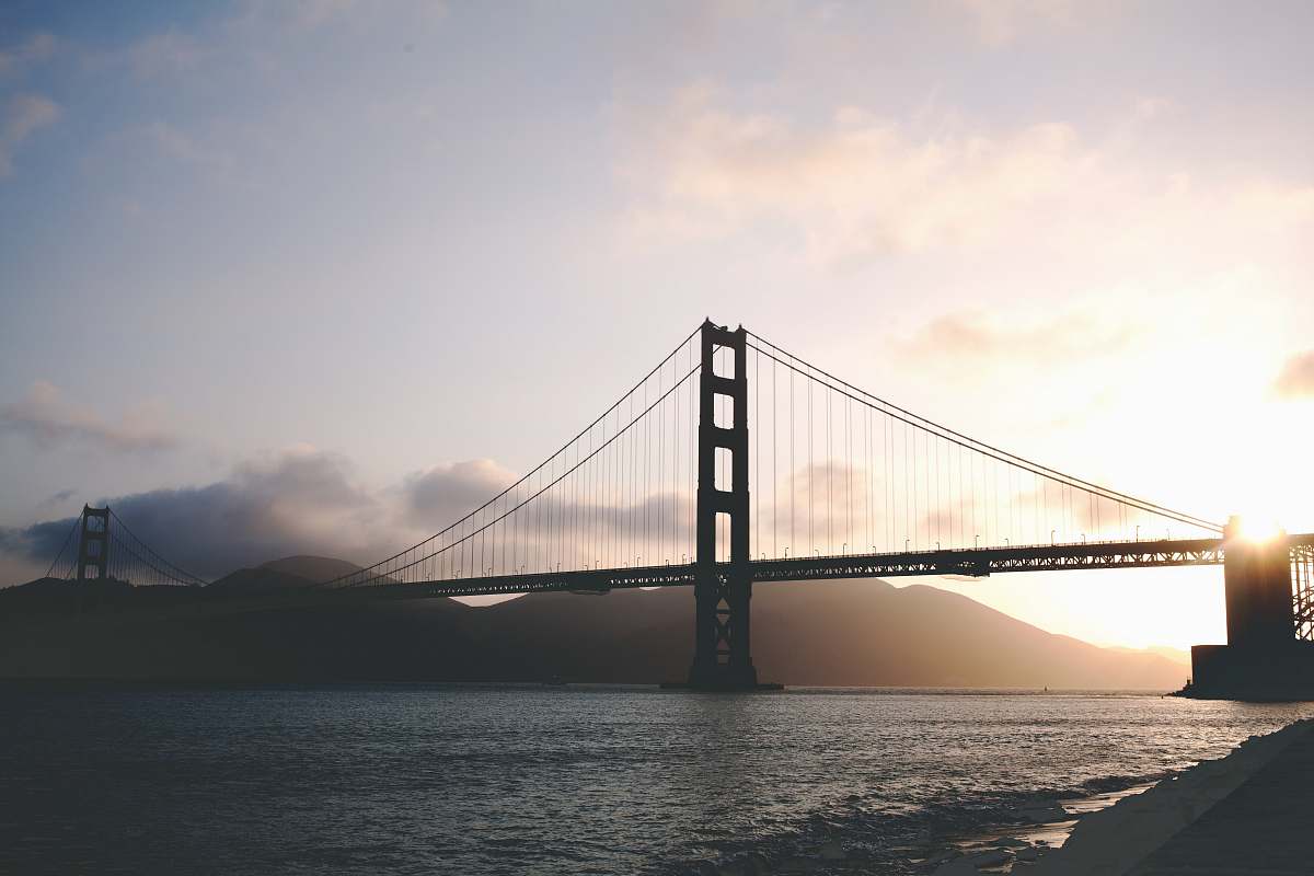 bridge concrete bridge during golden hour dusk