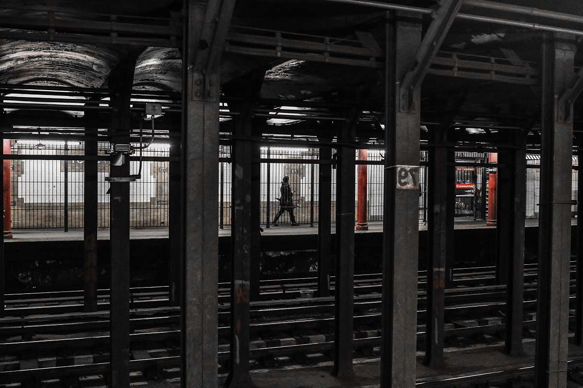 transportation person walking on train station new york