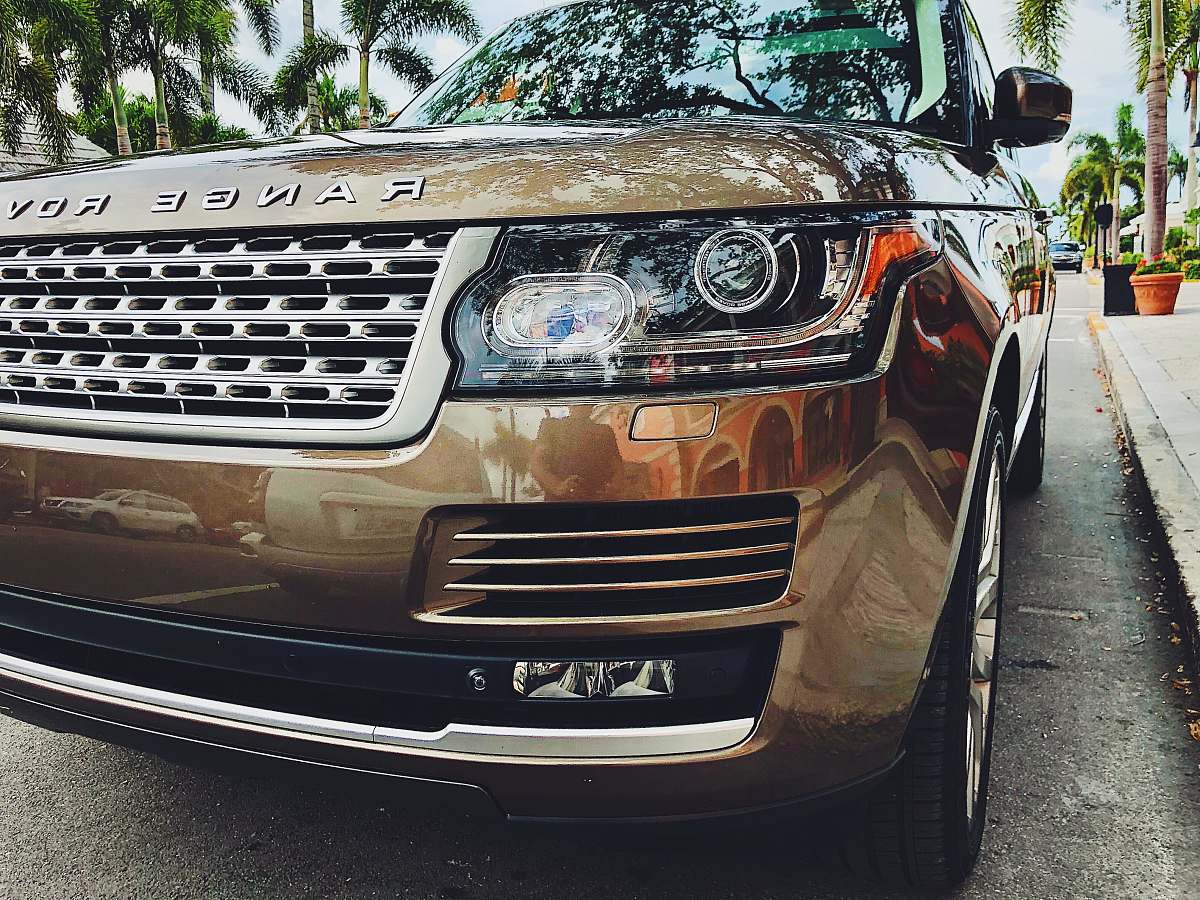 car beige Range Rover vehicle automobile