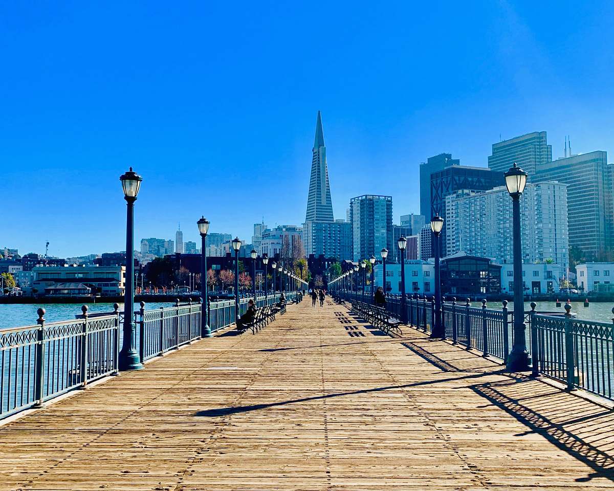 pier grey concrete bridge waterfront