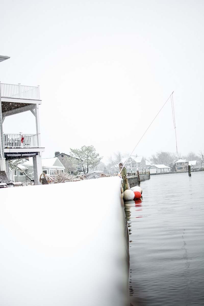 grey several buoys floating in water long island