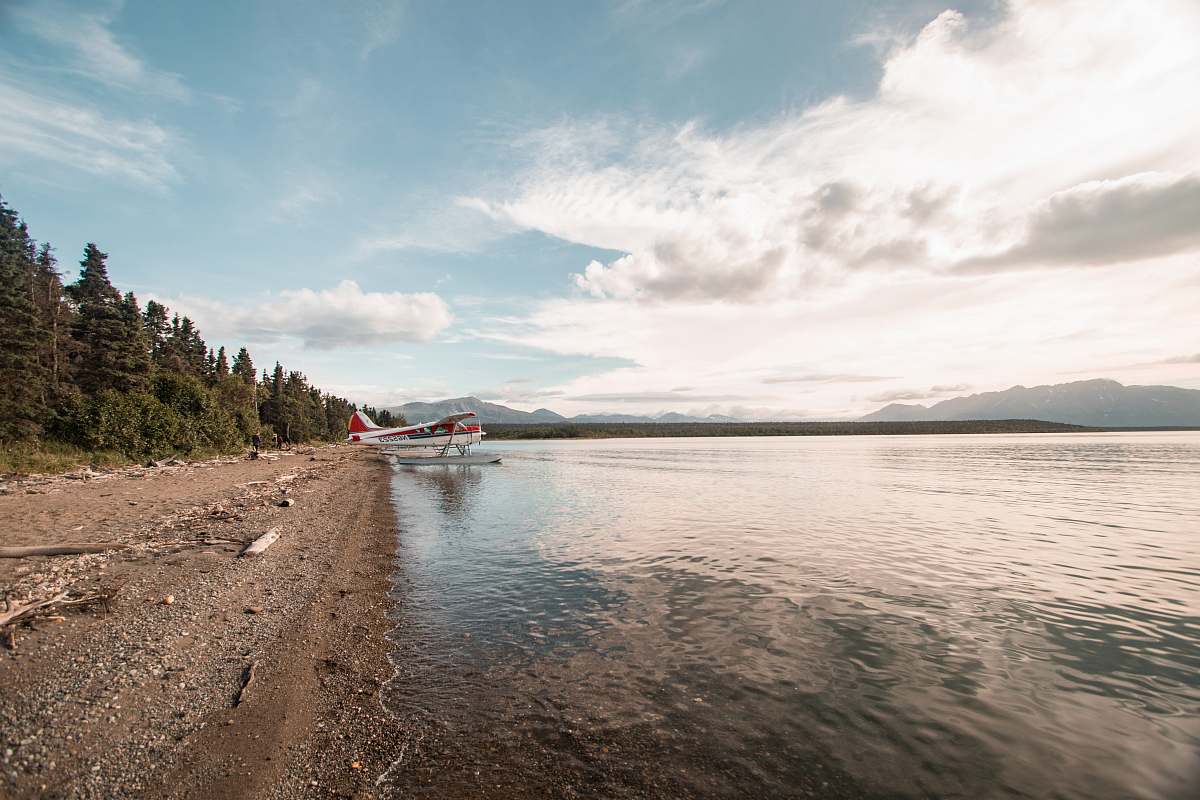 nature white bi-plane on water outdoors
