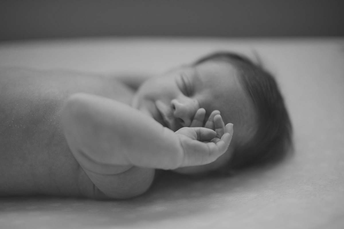 grey grayscale photo of baby baby