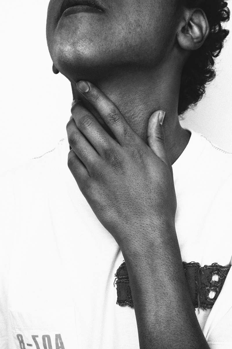 person person holding neck human