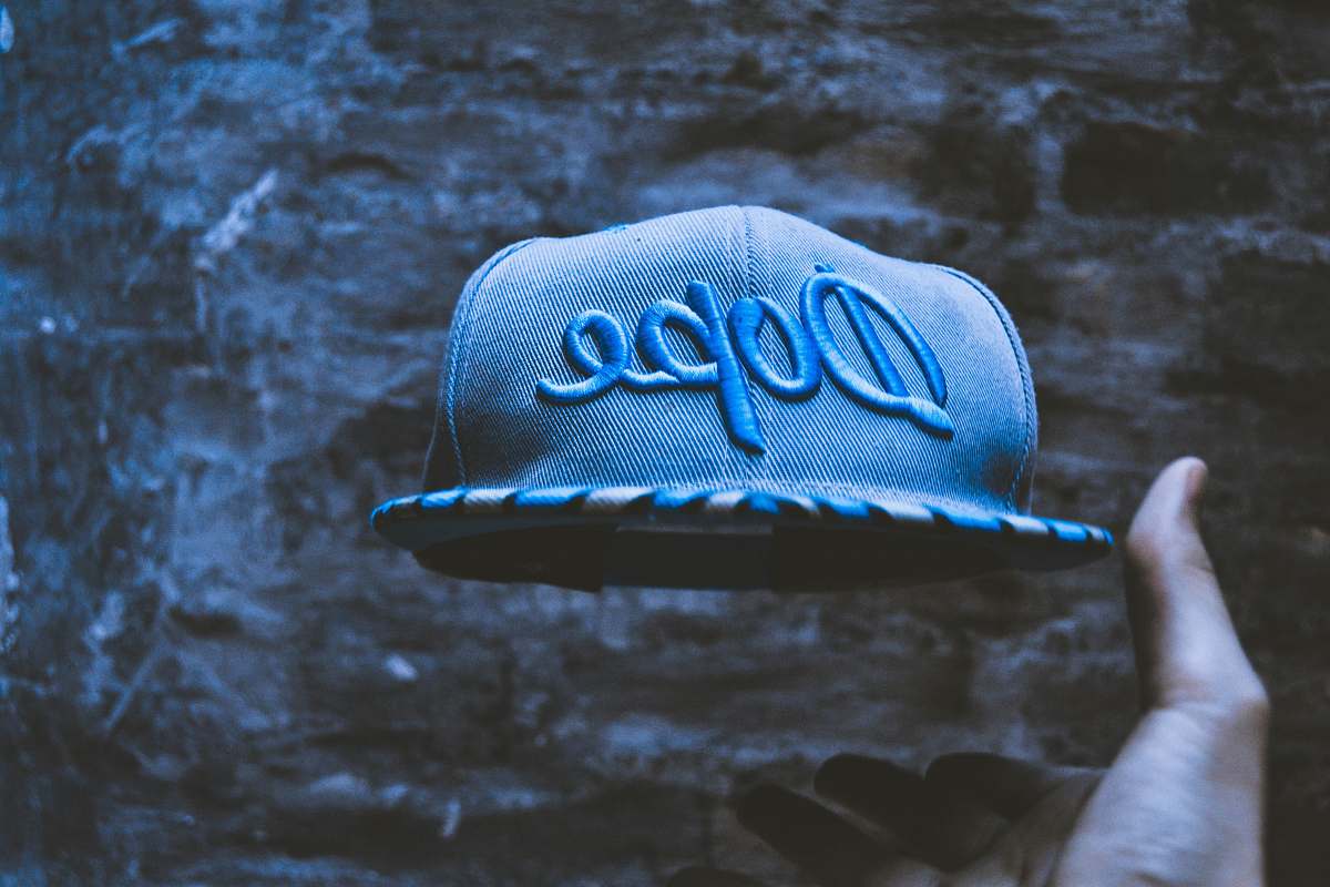 cap blue faded dope embroidery snapback hat