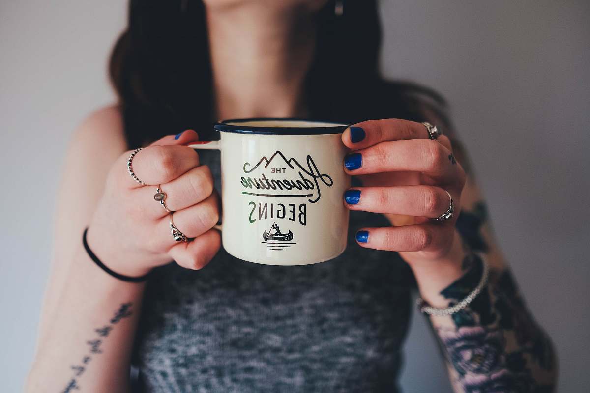 coffee woman holding mug woman