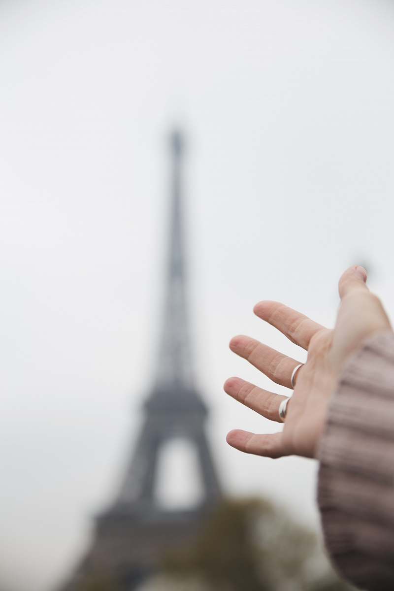 human Eiffel tower person