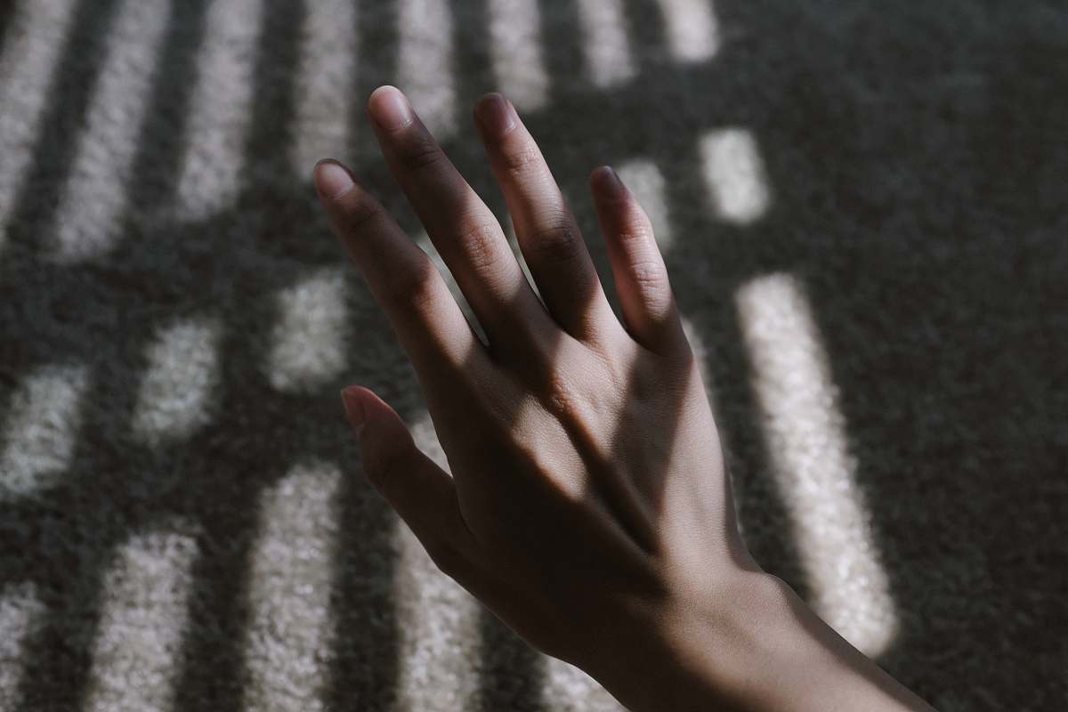 hand left human hand grey