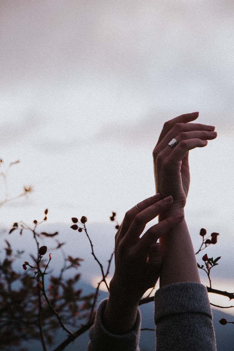grey person's hands person