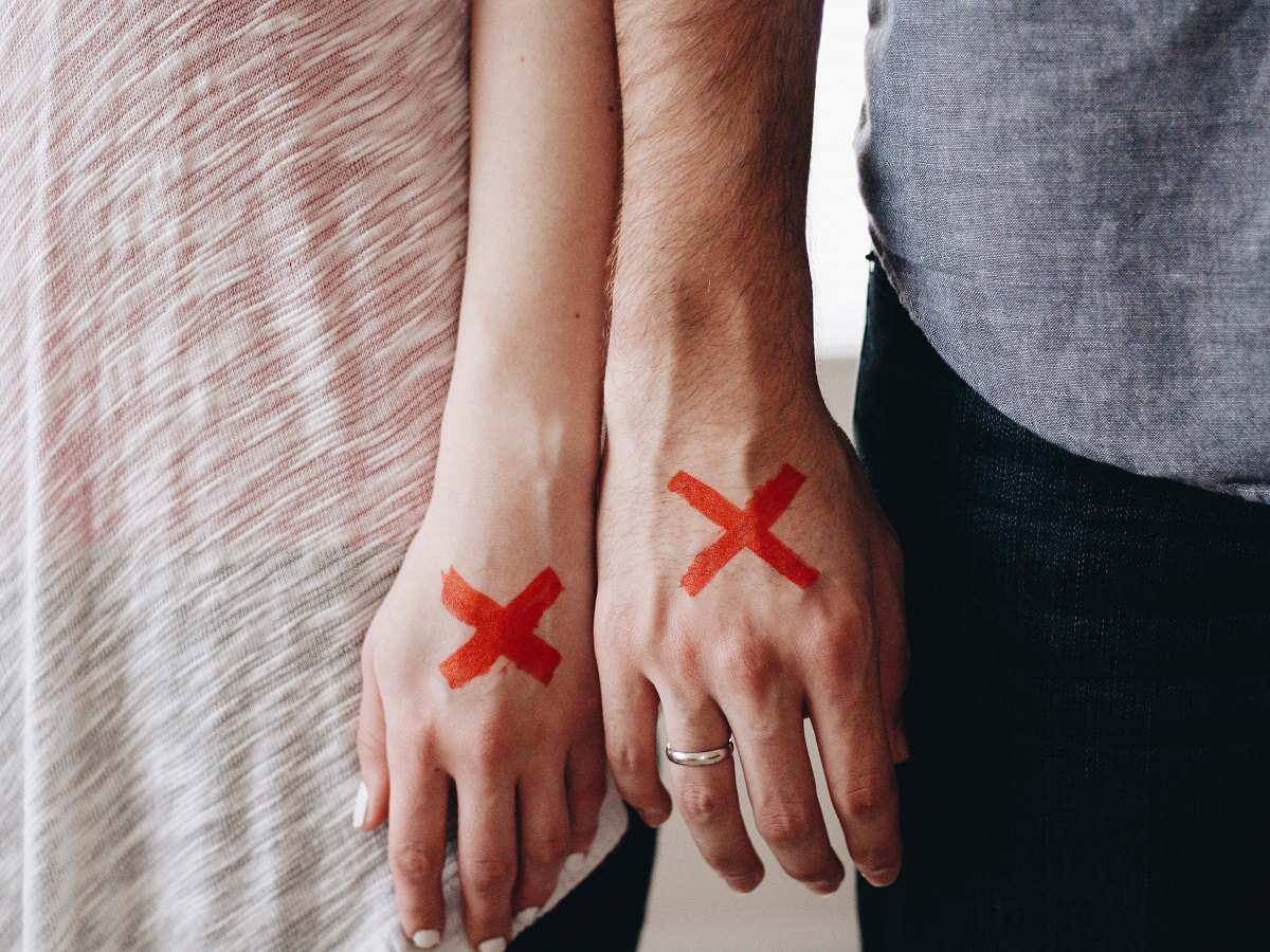hands man and woman hands cross