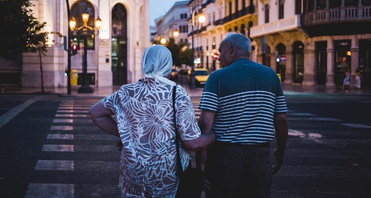 person man and woman on road human