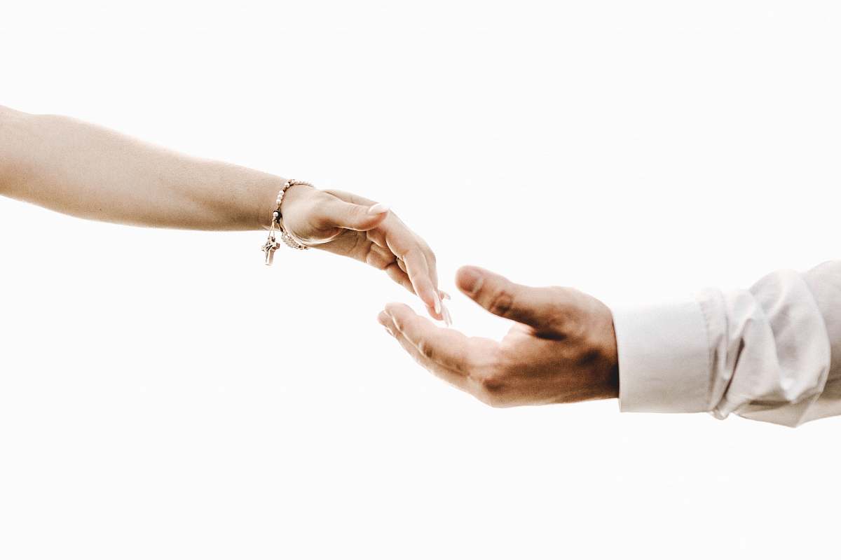 person man hand and woman hand human