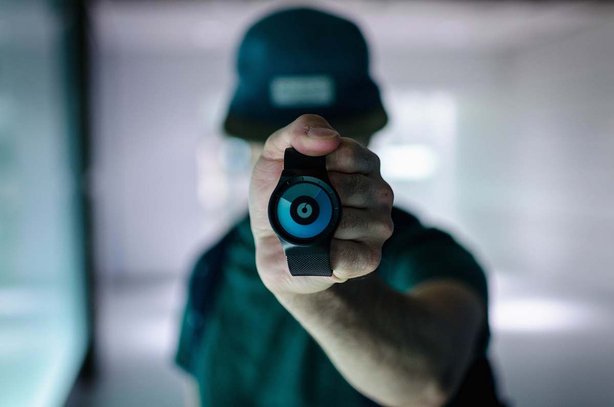 montreal man holding black Ziiiro watch canada