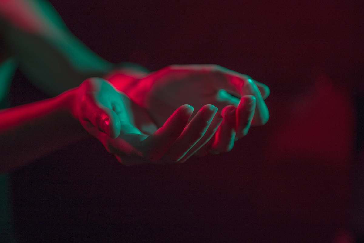 hands person hand neon