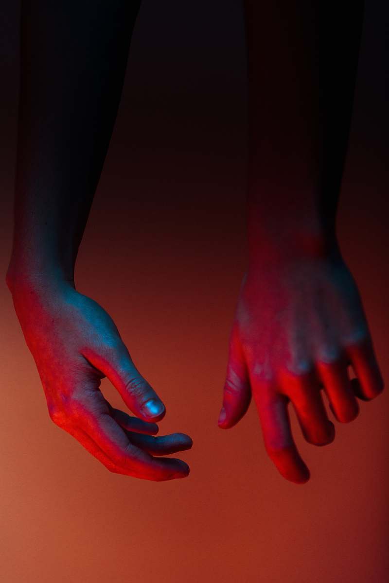 hands photo of person's hands red