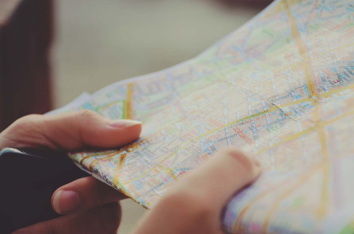 hand person holding map map