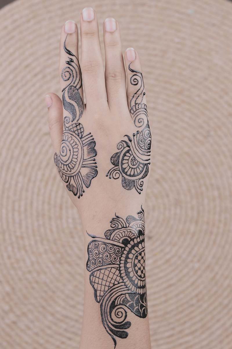 person black hand mehndi tattoos skin