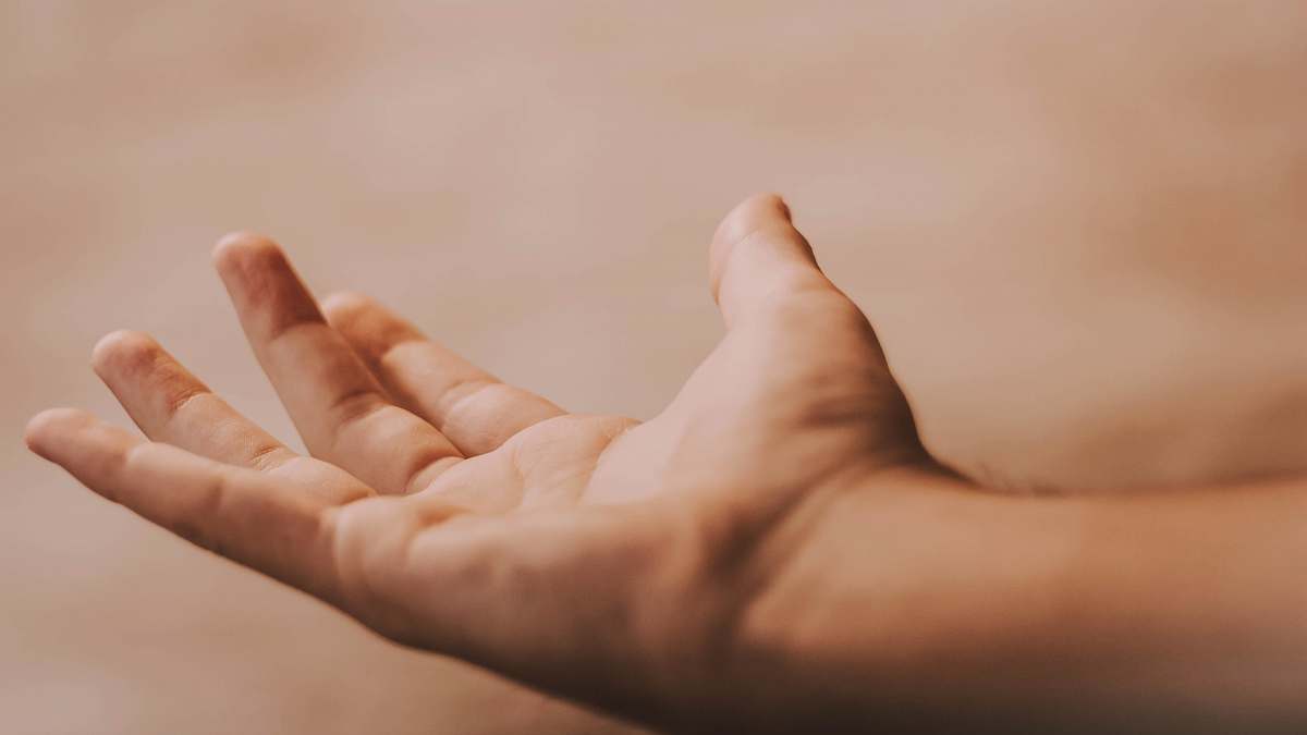 person left human hand open finger