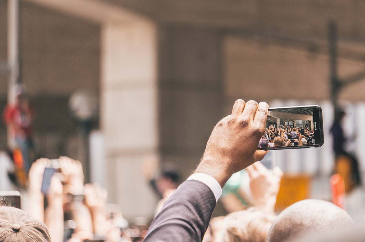 person man holding smartphone cell phone