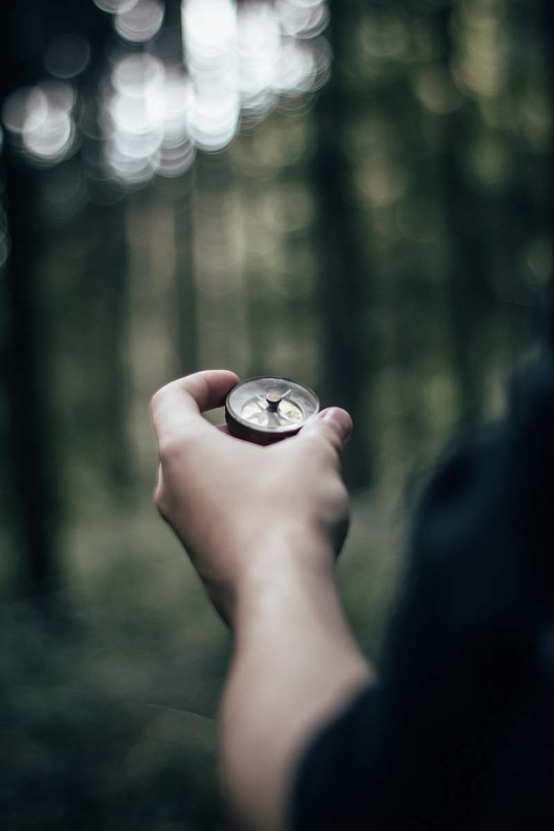 person person holding compass finger