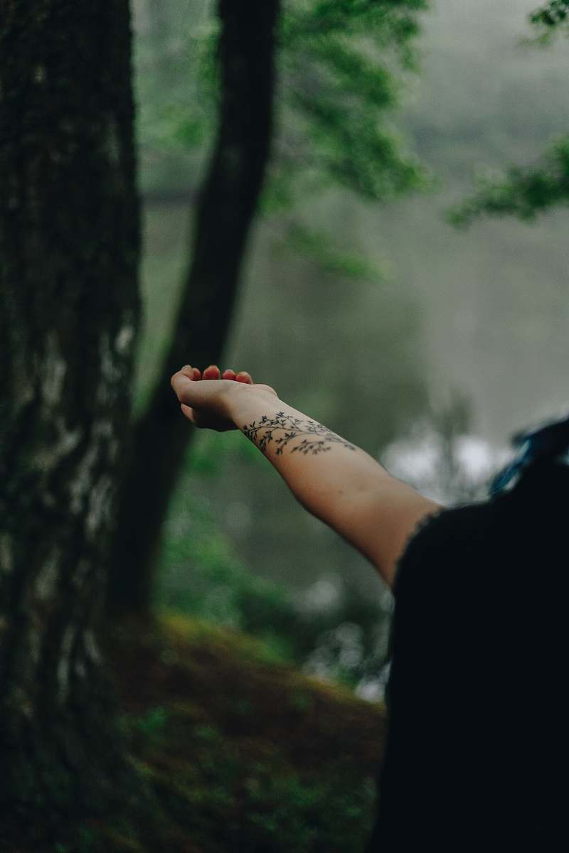 person person with tattoo on right wrist skin
