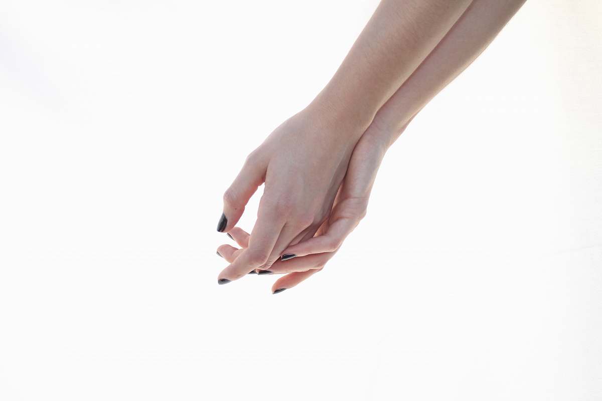 person right and left human hands hand